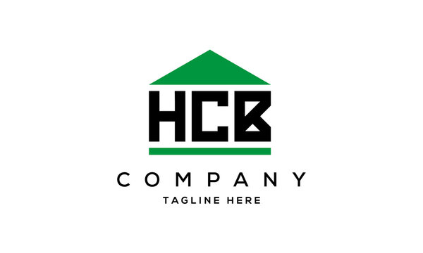 HCB three letter house for real estate logo design