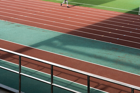 Running alone on the track