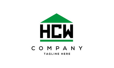 HCW three letter house for real estate logo design