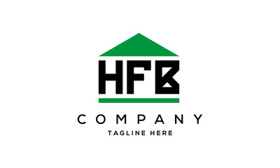 HFB three letter house for real estate logo design