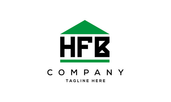 HFB three letter house for real estate logo design