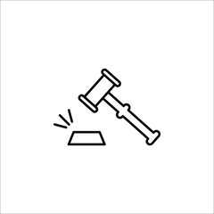 Judge gavel Icon Vector. Simple flat symbol. vector illustration on white background. eps 10