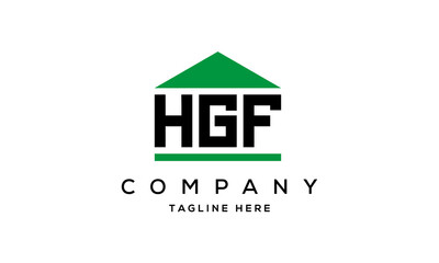 HGF three letter house for real estate logo design