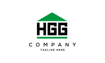 HGG three letter house for real estate logo design