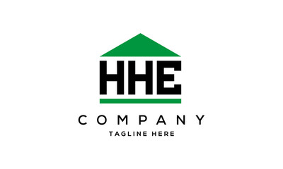 HHE three letter house for real estate logo design