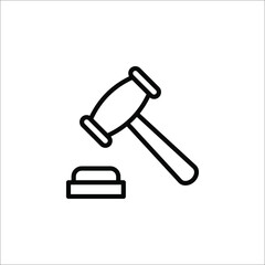 Judge gavel Icon Vector. Simple flat symbol. vector illustration on white background. eps 10