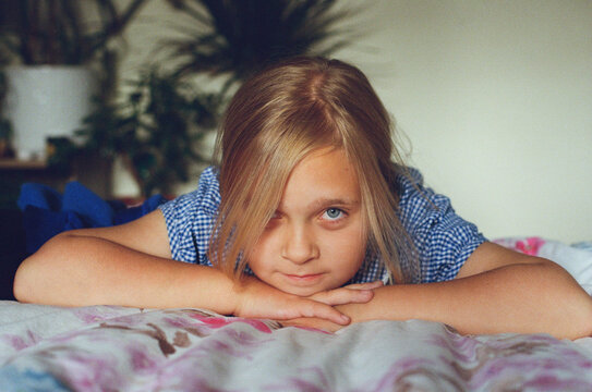 Film portrait of young girl