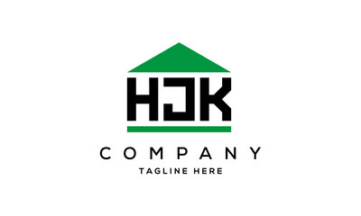 HJK three letter house for real estate logo design