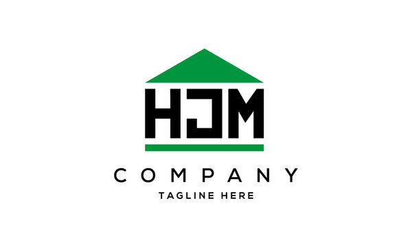 HJM three letter house for real estate logo design
