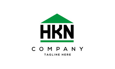 HKN three letter house for real estate logo design