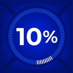 10 percent count on dark blue background