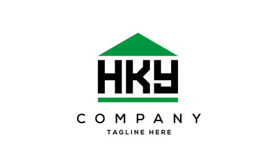 HKY three letter house for real estate logo design