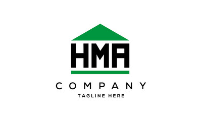 HMA three letter house for real estate logo design