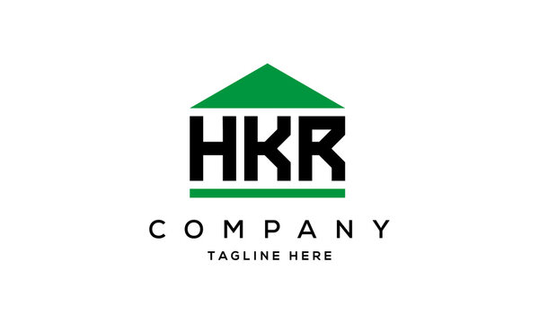 HKR three letter house for real estate logo design