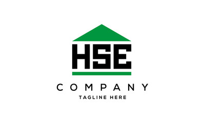 HSE three letter house for real estate logo design