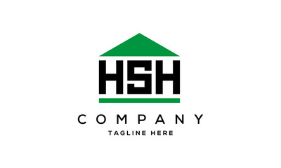 HSH three letter house for real estate logo design