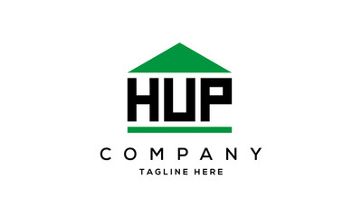 HUP three letter house for real estate logo design