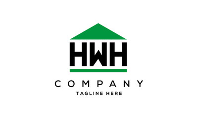 HWH three letter house for real estate logo design
