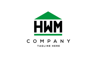 HWM three letter house for real estate logo design