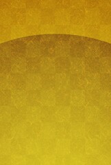曲線で区切られた金色の市松模様、ハガキ比率の背景