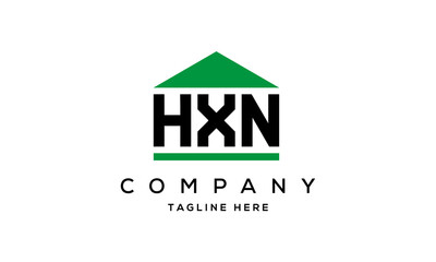 HXN three letter house for real estate logo design
