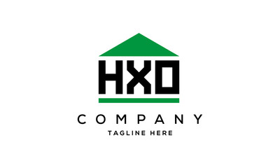 HXO three letter house for real estate logo design