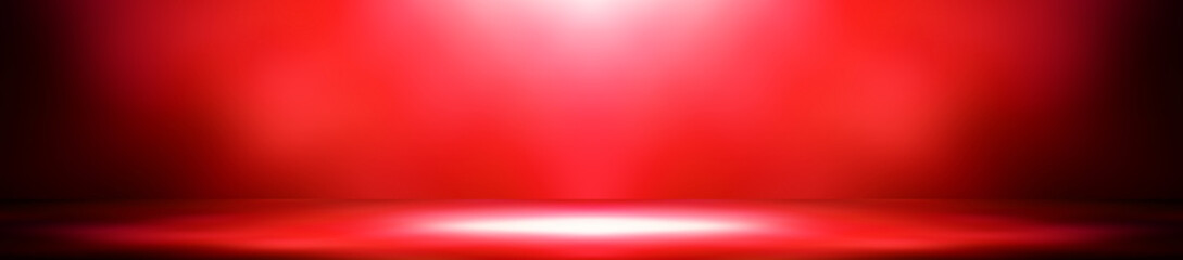 perspective stage floor backdrop red room studio with light red gradient spotlight backdrop background.