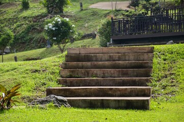 Obraz premium stair in nature garden at country Chiang Mai , Thailand
