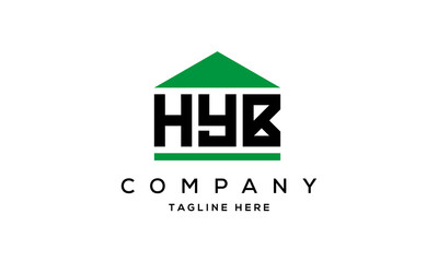 HYB three letter house for real estate logo design