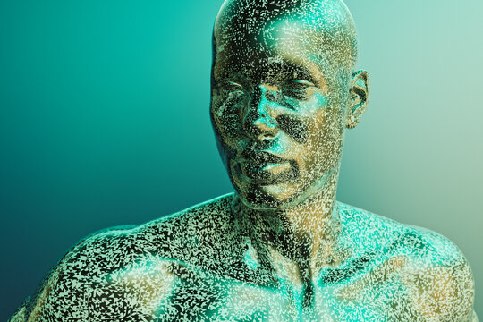 Patterned skin on african man