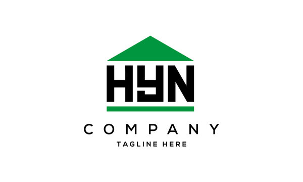 HYN three letter house for real estate logo design