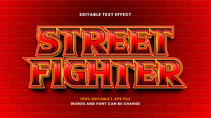 Street fighter editable text effect in modern 3d style