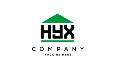 HYX three letter house for real estate logo design
