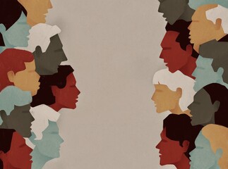 two groups of people. debate concept