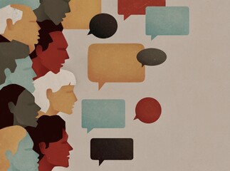 people with speech bubbles