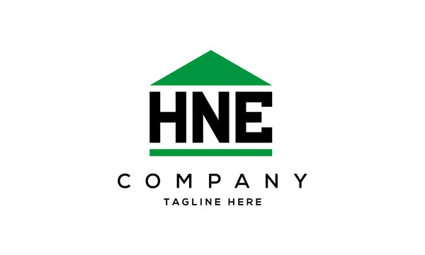 HNE three letter house for real estate logo design