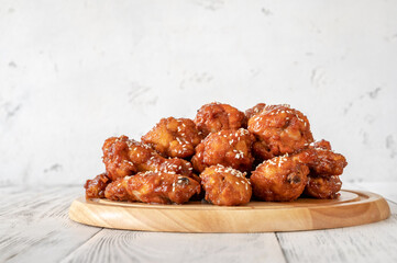 Orange glazed chicken wings