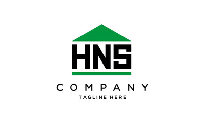 HNS three letter house for real estate logo design
