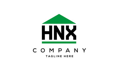 HNX three letter house for real estate logo design