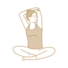 ストレッチをしている女性のベクターイラスト