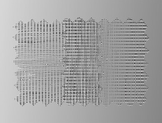 Monotone Illustration of Overlapping Digital Fabric