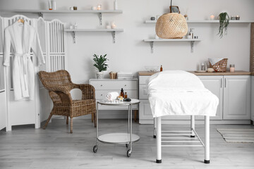 Beautiful interior of spa salon