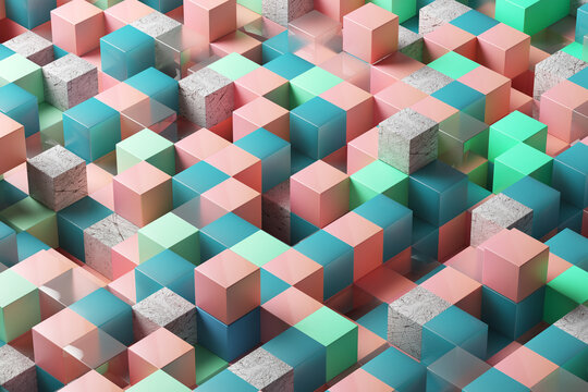 Fototapeta Colorful cubes background