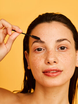 natural portrait freckled woman 