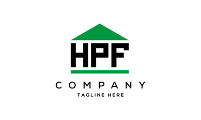 HPF three letter house for real estate logo design