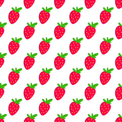 seamless pattern with strawberrys on white background