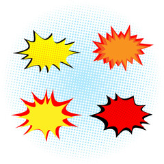 set of comic speech bubble background