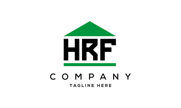 HRF three letter house for real estate logo design