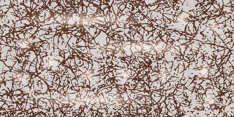 Elegant vector light texture with the effect of scratches, brown cracks, highlights and scuffs. Abstract white background with copper streaks. Luxury template for your design.