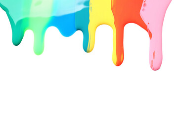 Spilled nail polishes on white background